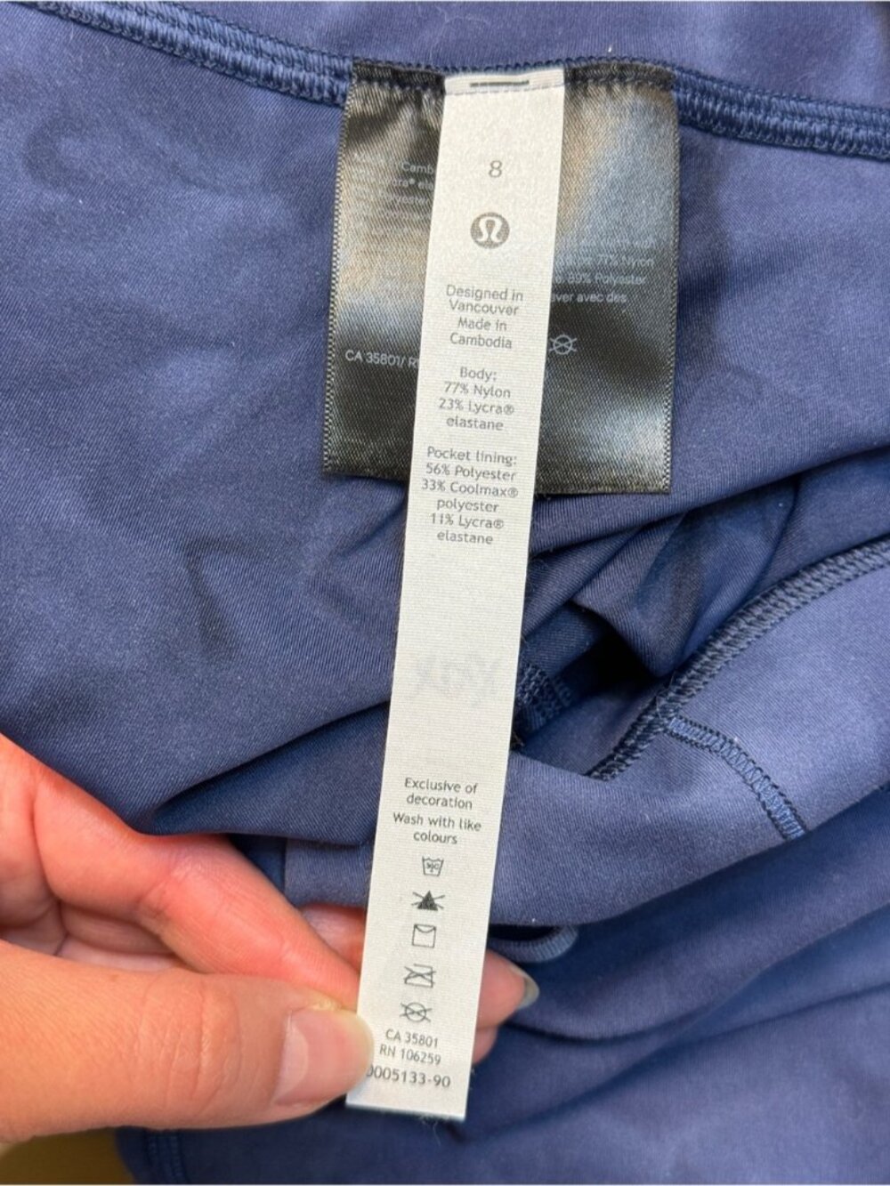Lululemon Wunder Train High-Rise Tight 25" Diamond Dye Shade Naval Blue Size 8 - Picture 6 of 9